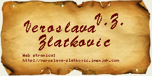 Veroslava Zlatković vizit kartica